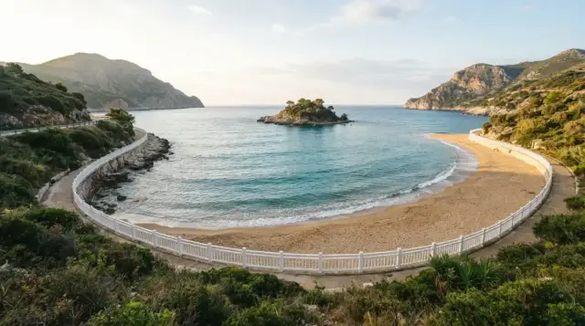 La baie de la Concha à San Sebastián, vue depuis les hauteurs