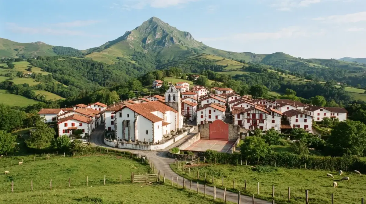 Le village de Sare groupé au pied de la Rhune